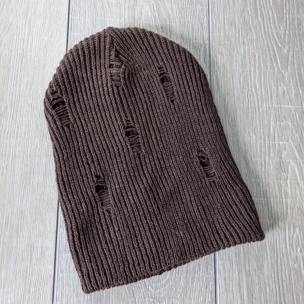 NWOT Brown Distressed Beanie